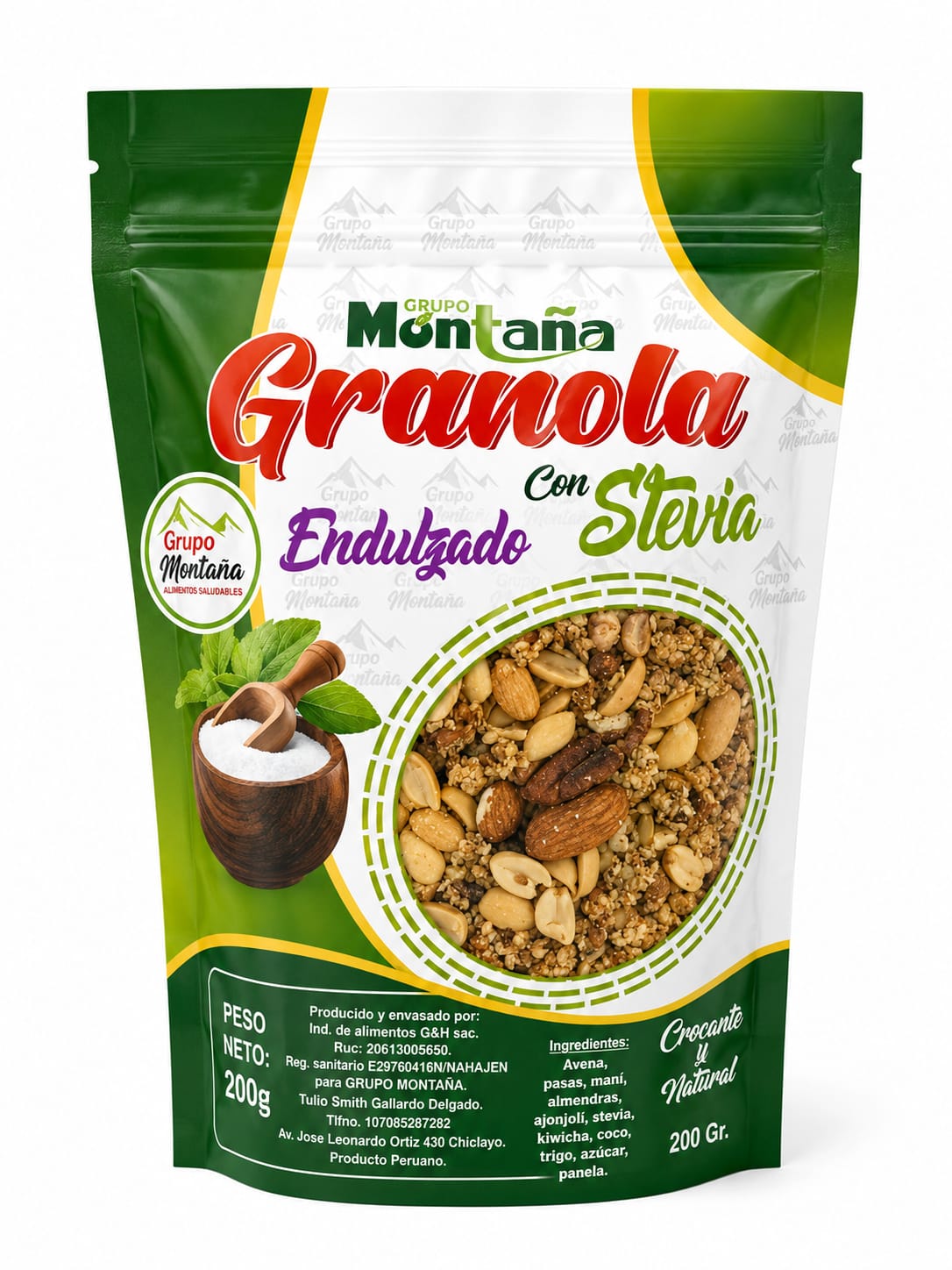 Granola endulzada con stevia