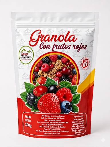 Granola con frutos rojos