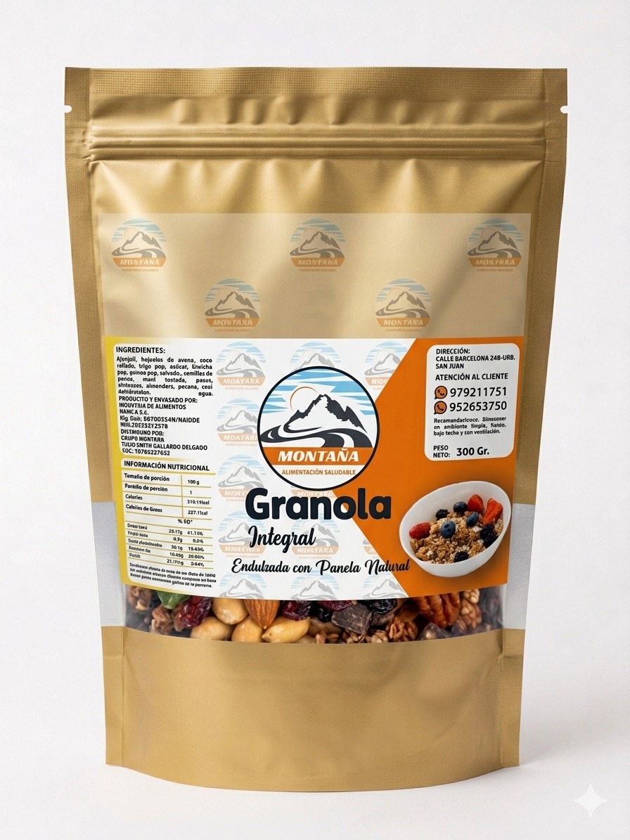 Granola integral de vainilla